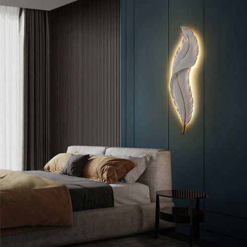 Applique murale moderne LED en forme de plume blanche Kauai - vue 8 sur 11