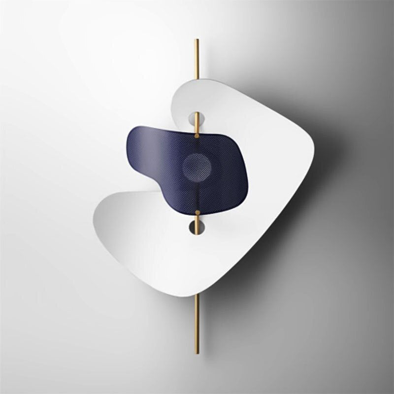 Applique murale design blanche avec tige doré Crissy - vue 5 sur 6