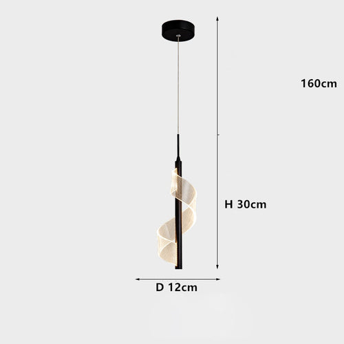 Minimalistische LED-Pendelleuchte Steal mit geschwungenem Licht - vue 7 sur 7