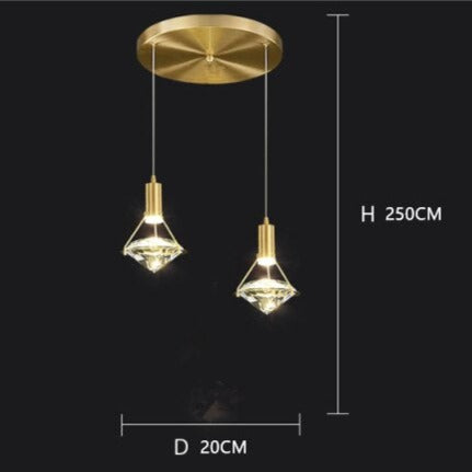 Suspension design LED luxury en forme de diamant Savia - vue 8 sur 9