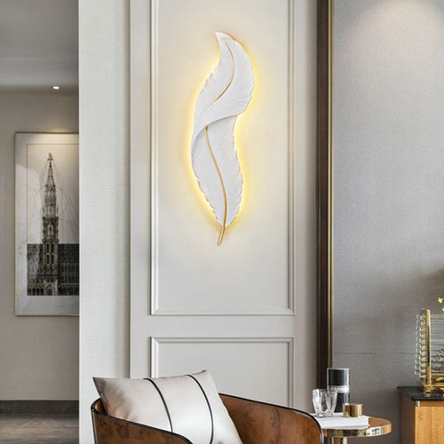 Applique murale moderne LED en forme de plume blanche Kauai - vue 9 sur 11