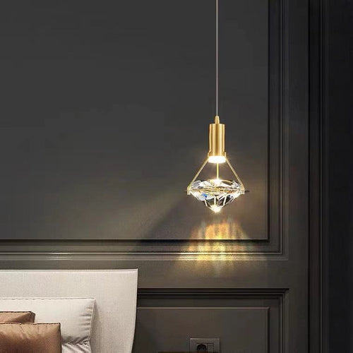 Suspension design LED luxury en forme de diamant Savia - vue 3 sur 9