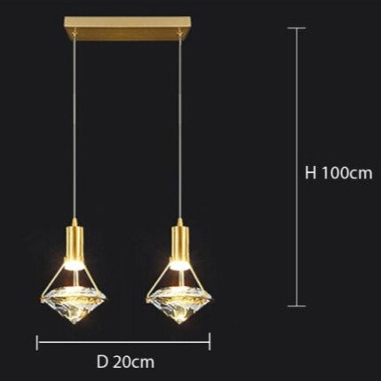 Suspension design LED luxury en forme de diamant Savia - vue 10 sur 9