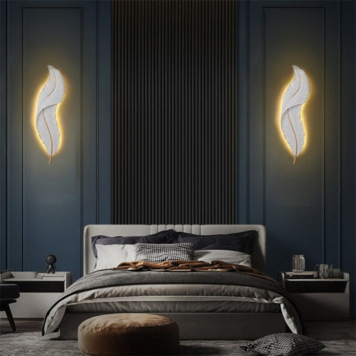 Applique murale moderne LED en forme de plume blanche Kauai - vue 5 sur 11
