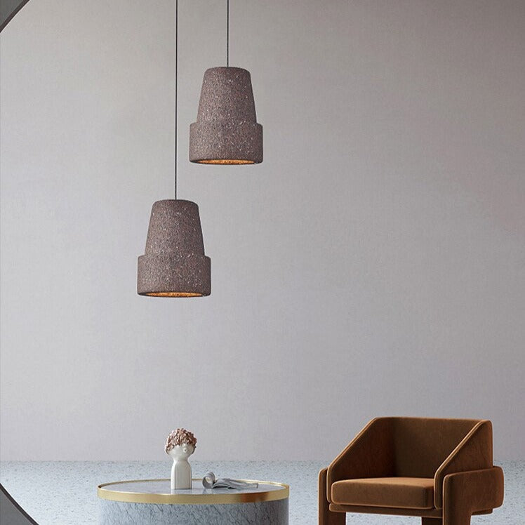 Suspension moderne avec abat-jour style pierre Kery