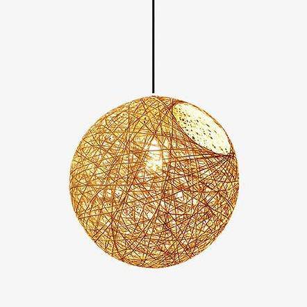 Suspension en rotin LED avec boule colorée Simple - vue 2 sur 16