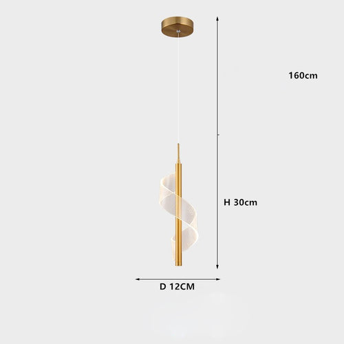 Minimalistische LED-Pendelleuchte Steal mit geschwungenem Licht