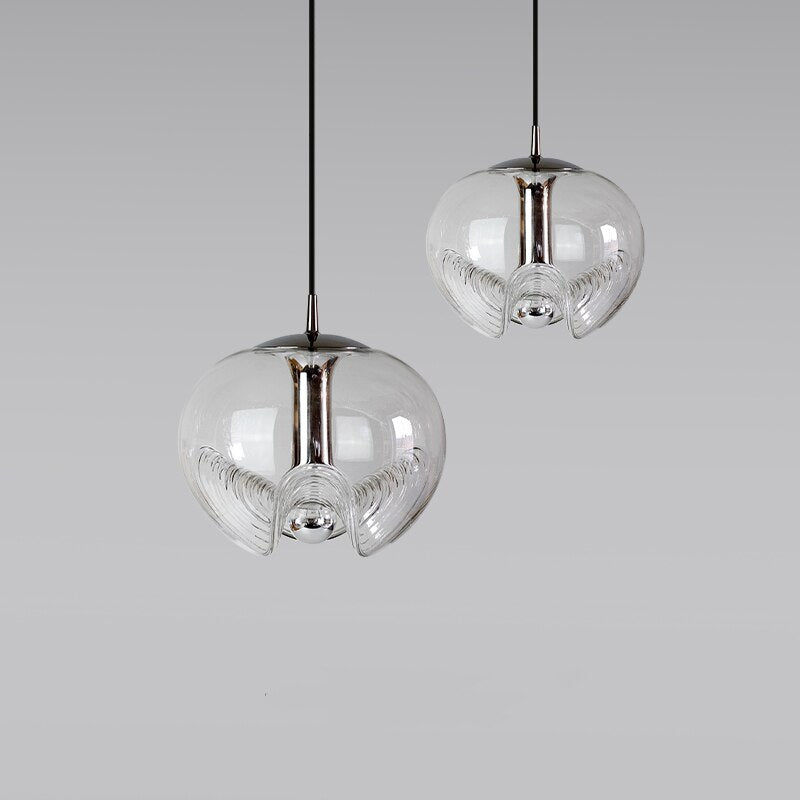 Suspension design avec abat-jour en verre original Janice