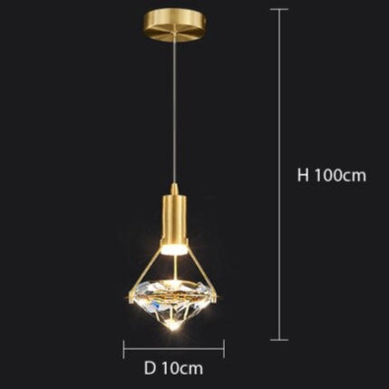 Suspension design LED luxury en forme de diamant Savia - vue 7 sur 9