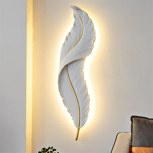 Applique murale moderne LED en forme de plume blanche Kauai - vue 3 sur 11