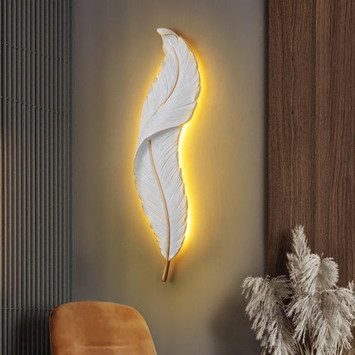Applique murale moderne LED en forme de plume blanche Kauai - vue 10 sur 11