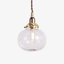 Suspension boule ovale en verre fumé coloré Brass
