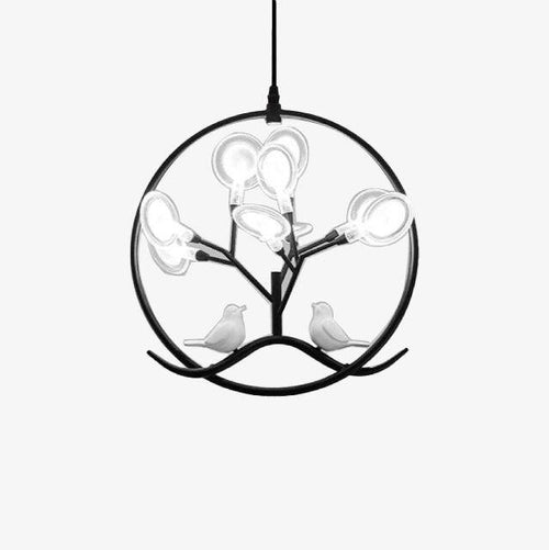 Suspension design LED avec plusieurs branches dorées