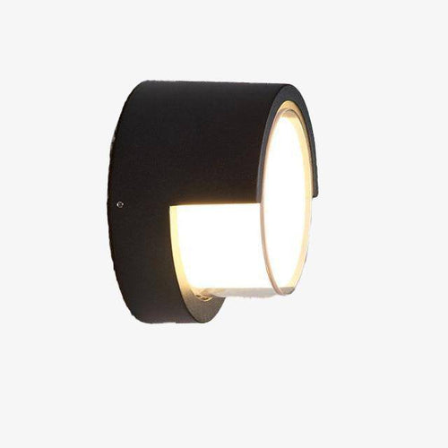Applique extérieur LED ronde noire Porch