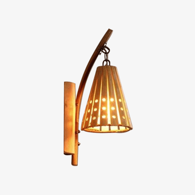 Applique en bambou style vintage à LED