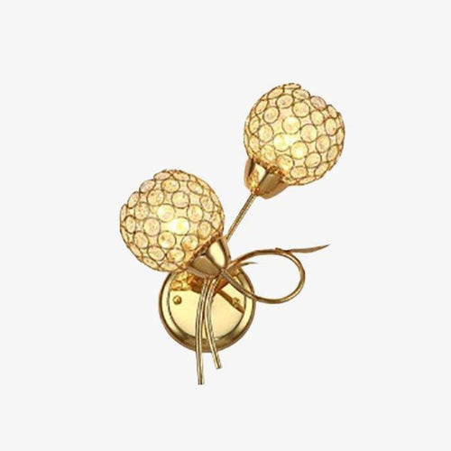 Applique murale design à LED avec double abat-jour en verre cristal Rétro