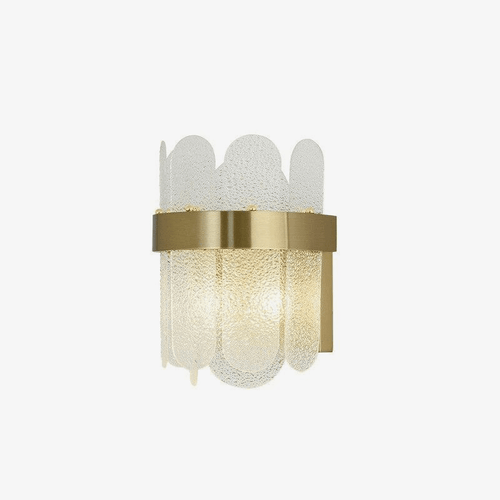 Applique murale design à LED en métal doré et verre coloré