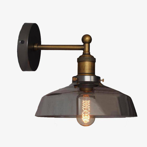 Applique murale dorée rustique et verre