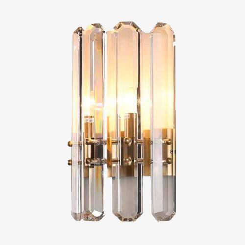 Applique murale en cristal et socle doré Wall