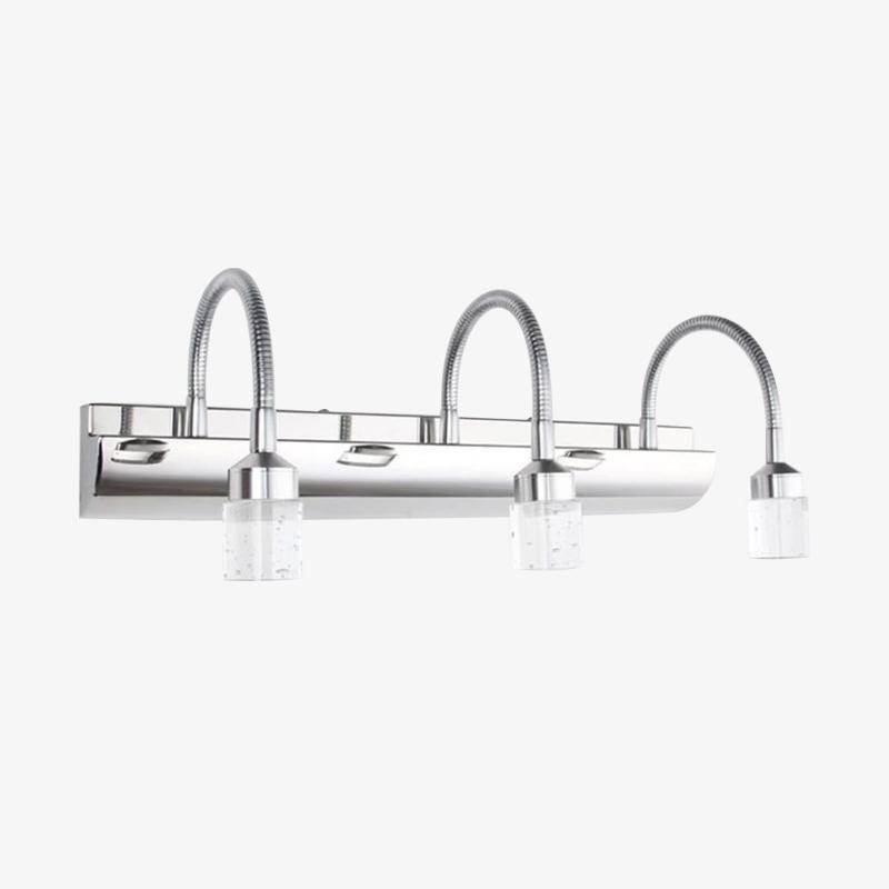 Applique murale LED pour miroir et salle de bain avec lampe dirigeable en verre