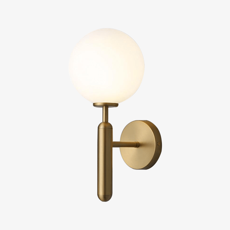 Applique murale moderne LED avec boule en verre et support cylindrique Sconce