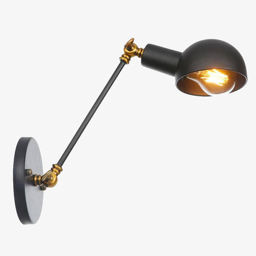 Applique murale rustique en métal à bras ajustable