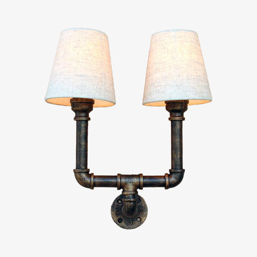 Applique murale vintage LED double abat-jours conique Saili