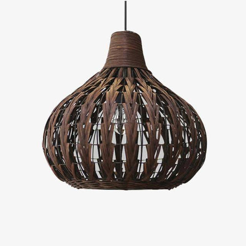 Suspension en bambou marron foncé Rattan
