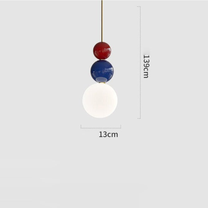 Suspension moderne en métal et boules colorés Ginna
