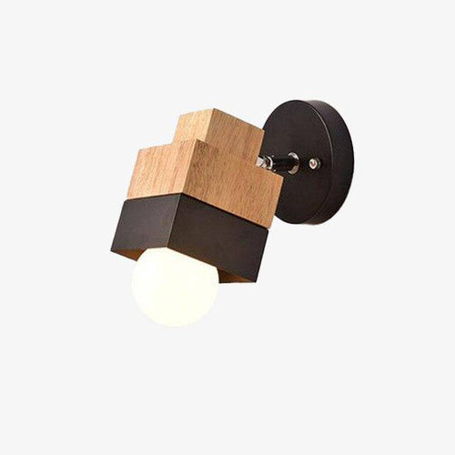 Applique murale LED en bois Creative (cube ou cylindre)