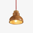 Moderne LED-Pendelleuchte aus Holz mit rundem Lampenschirm Craft