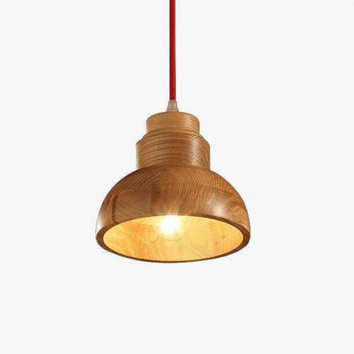 Moderne LED-Pendelleuchte aus Holz mit rundem Lampenschirm Craft - vue 2 sur 6