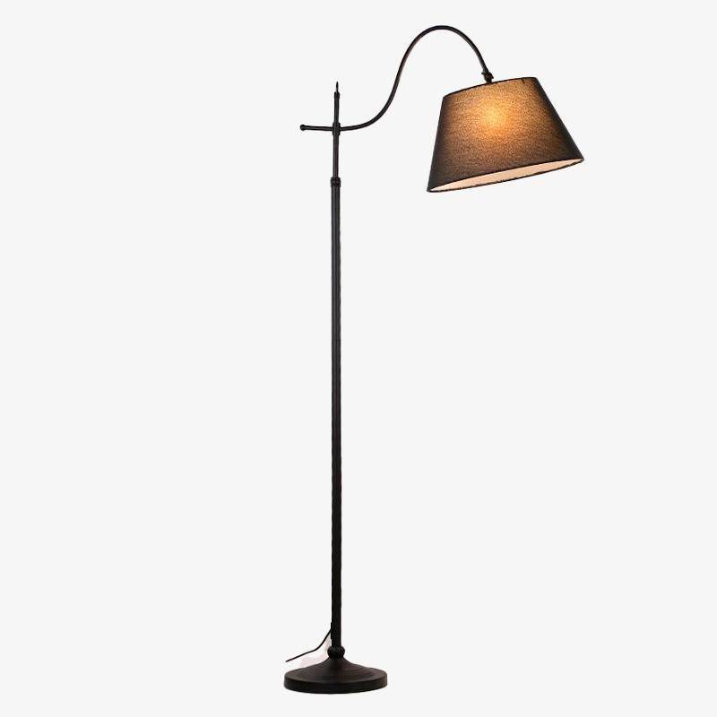 Lampadaire rustique à LED avec abat-jour en tissu