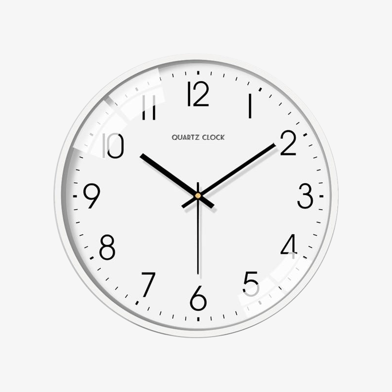 Horloge murale moderne ronde blanche Silent