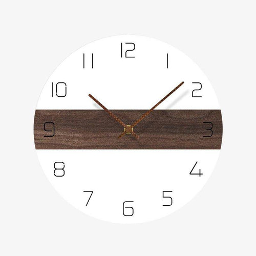 Horloge murale ronde bicolore avec bande et chiffres 30cm