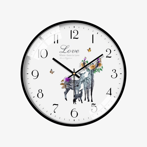 Horloge murale ronde blanche aux motifs Sulli H