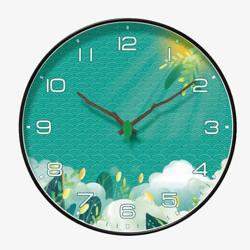 Horloge murale ronde verte Rato