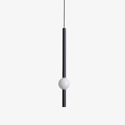Suspension design LED cylindre avec boule en verre Mosko