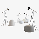 Lampadaire LED ajustable avec trois pieds Floor