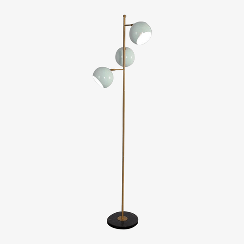 Lampadaire LED doré design avec lampes orientables blanches