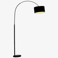 Lampadaire moderne abat-jour arrondi en tissu Steel
