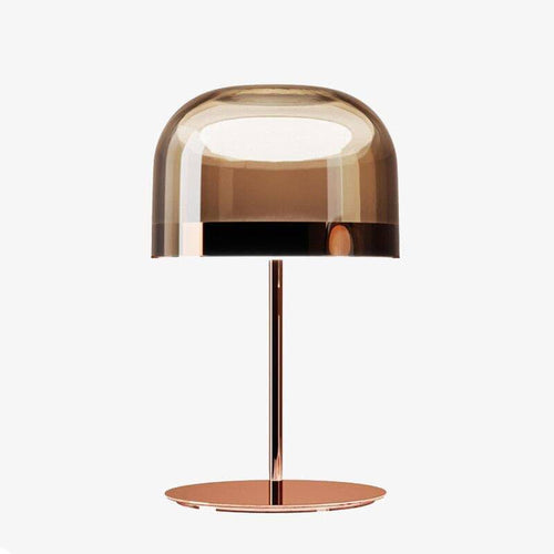 Lampe à poser design LED en métal avec abat-jour en verre style Mushroom