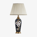 Lampe à poser LED en céramique noire avec abat-jour colorée style Japonais