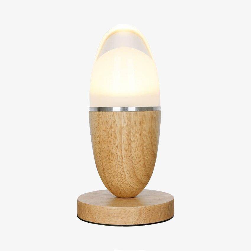 Lampe à poser moderne LED en bois style Egg - vue 2 sur 4