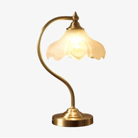 Lampe à poser vintage avec abat-jour fleur Magnolya