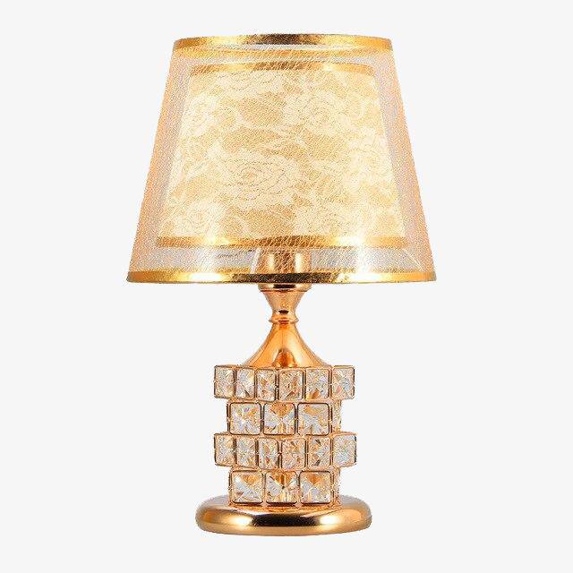 Lampe de chevet abat-jour et cristaux Rubiks