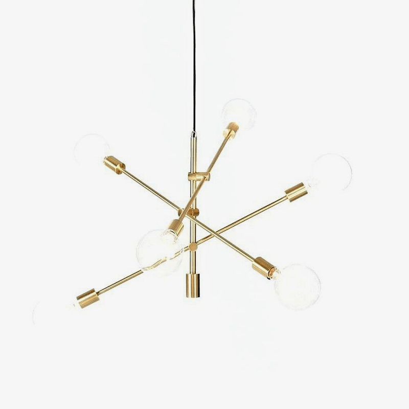 Lustre design à bras et boules en verre Line