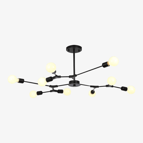 Lustre design à LED avec branches noires Pendente