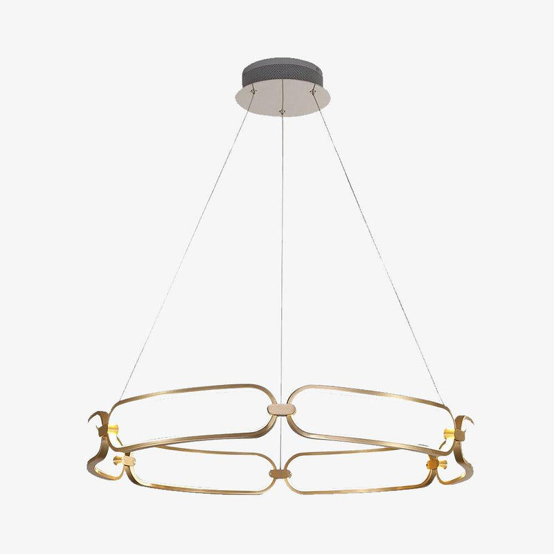 Lustre design à LED doré avec anneaux Pavia