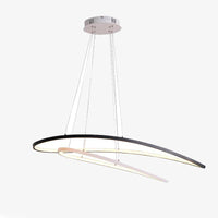 Lustre design à LED faux cercles suspendus